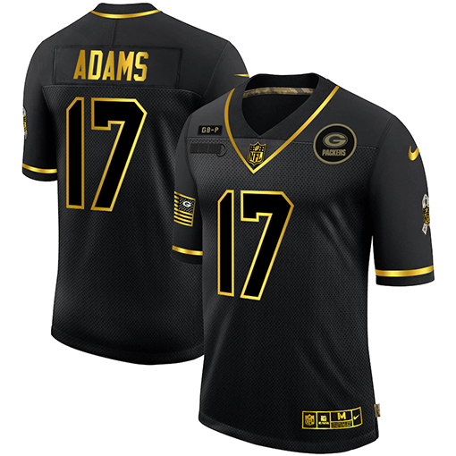 Green Bay Packers #17 Davante Adams Men Nike 2020 Salute To Service Golden Limited NFL black Jerseys->cleveland browns->NFL Jersey